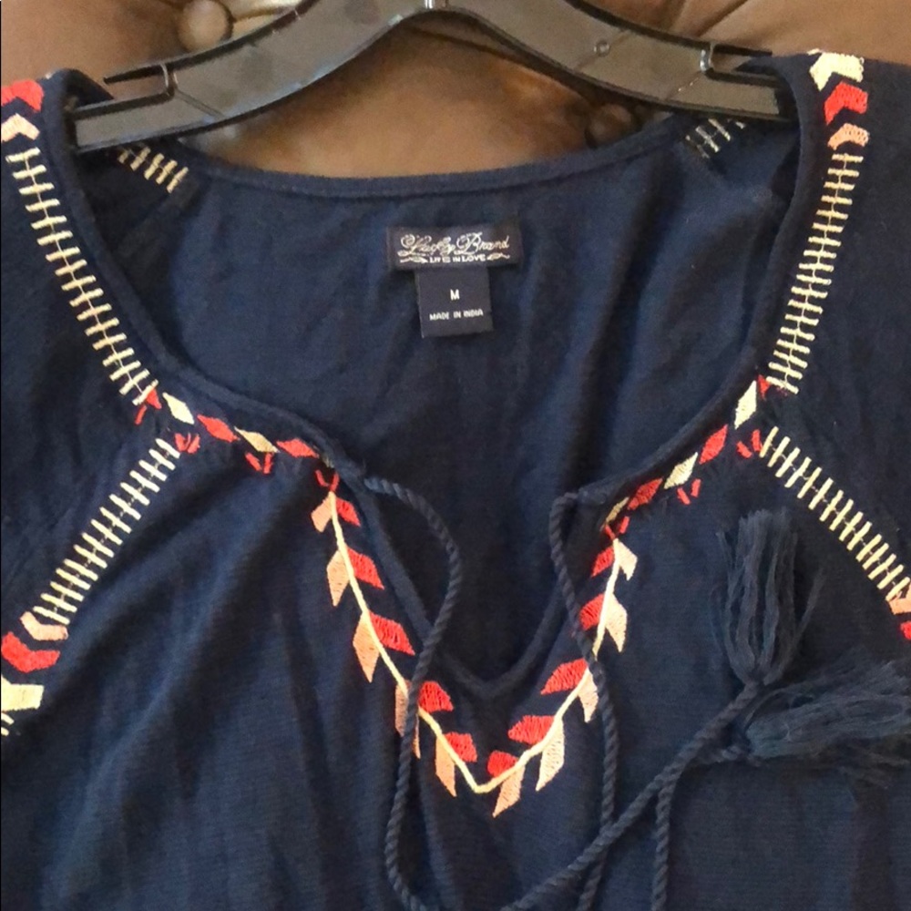 Lucky Brand, size M, navy top - Picture 3 of 6
